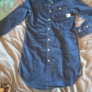 Lee Men's Dark Blue Denim Button Down Shirt